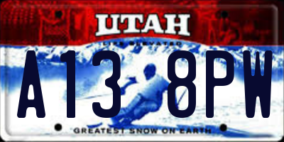 UT license plate A138PW