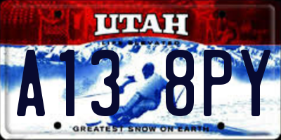 UT license plate A138PY