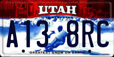 UT license plate A138RC