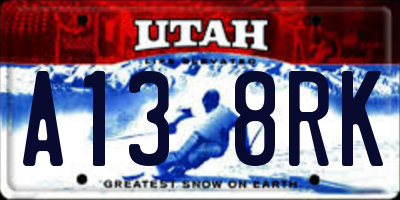 UT license plate A138RK