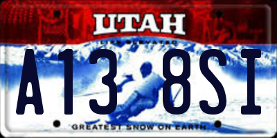 UT license plate A138SI