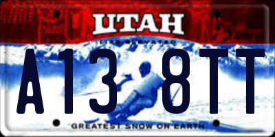 UT license plate A138TT