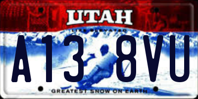 UT license plate A138VU