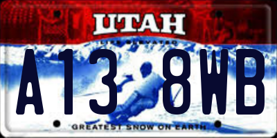 UT license plate A138WB