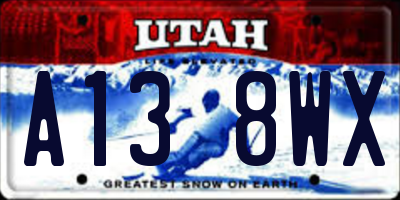 UT license plate A138WX