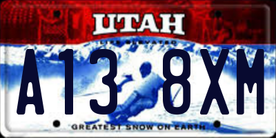 UT license plate A138XM