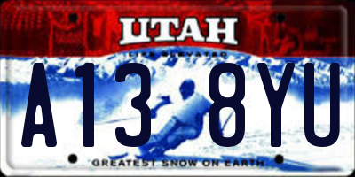 UT license plate A138YU