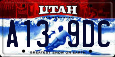 UT license plate A139DC