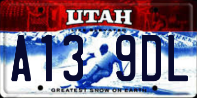 UT license plate A139DL