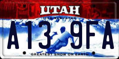 UT license plate A139FA