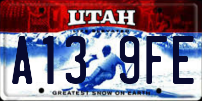 UT license plate A139FE