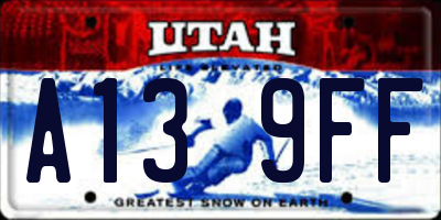 UT license plate A139FF