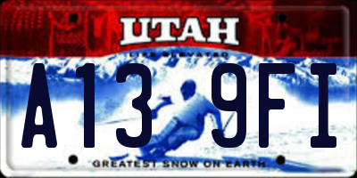 UT license plate A139FI