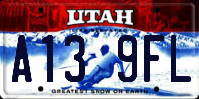 UT license plate A139FL