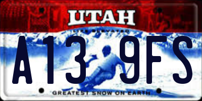 UT license plate A139FS