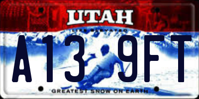 UT license plate A139FT