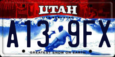 UT license plate A139FX
