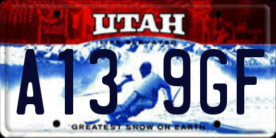 UT license plate A139GF