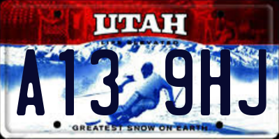 UT license plate A139HJ