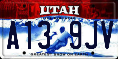 UT license plate A139JV