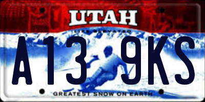 UT license plate A139KS