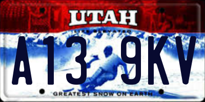 UT license plate A139KV