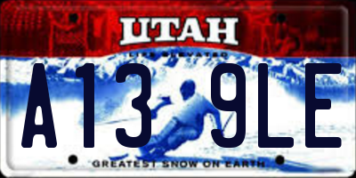 UT license plate A139LE