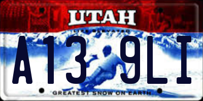 UT license plate A139LI