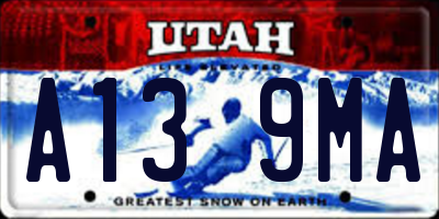 UT license plate A139MA