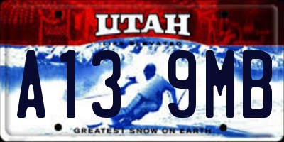 UT license plate A139MB