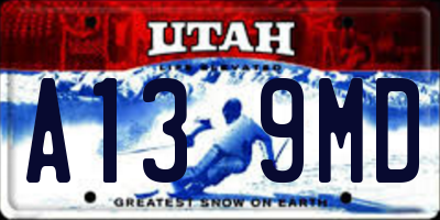 UT license plate A139MD