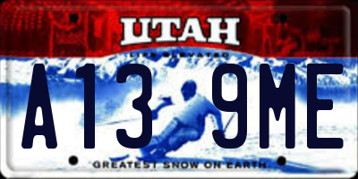 UT license plate A139ME