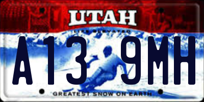 UT license plate A139MH