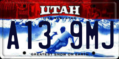 UT license plate A139MJ