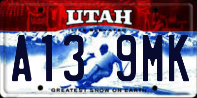 UT license plate A139MK