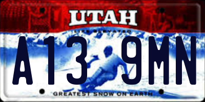 UT license plate A139MN