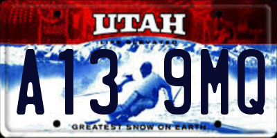 UT license plate A139MQ