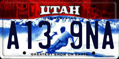 UT license plate A139NA