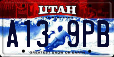 UT license plate A139PB
