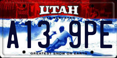 UT license plate A139PE