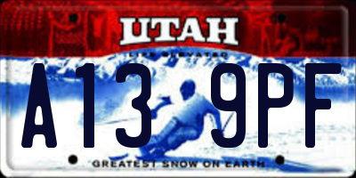 UT license plate A139PF