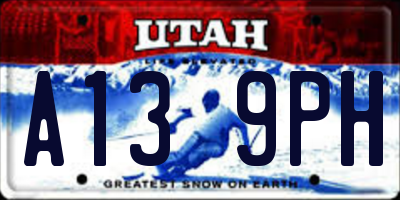 UT license plate A139PH
