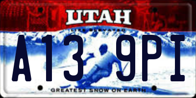 UT license plate A139PI