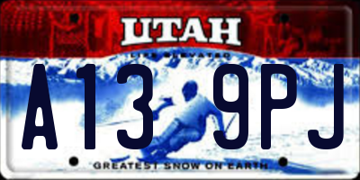 UT license plate A139PJ