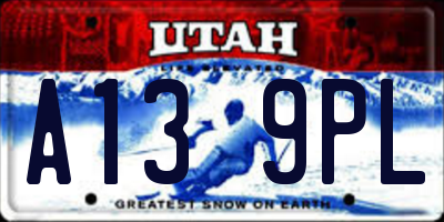 UT license plate A139PL