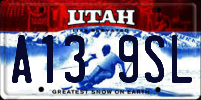 UT license plate A139SL