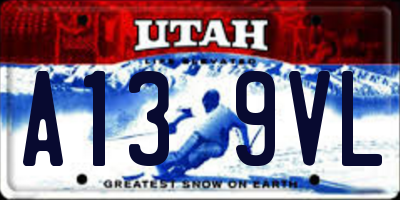 UT license plate A139VL