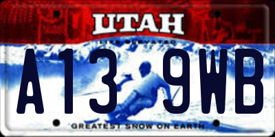 UT license plate A139WB