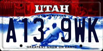 UT license plate A139WK