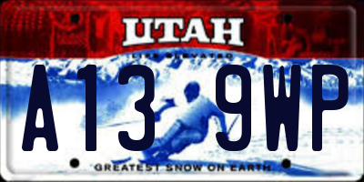 UT license plate A139WP
